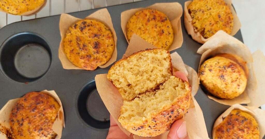 Gloriosos Muffins de coco e aveia