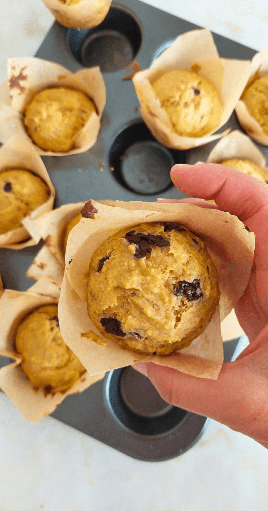 Muffins Saudáveis de Laranja e Pepitas de Chocolate