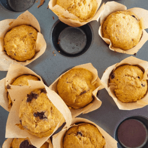 Muffins Saudáveis de Laranja e Pepitas de Chocolate - Recipe card