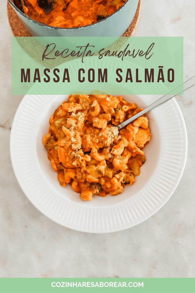 Receita saudavel de massa com salmão e molho de abóbora