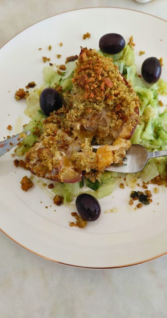 Bacalhau com Batata-doce e broa para a consoada