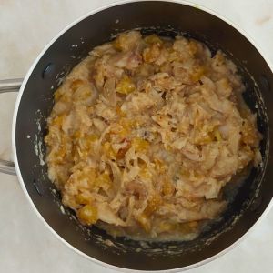 Bacalhau com cebola batata-doce