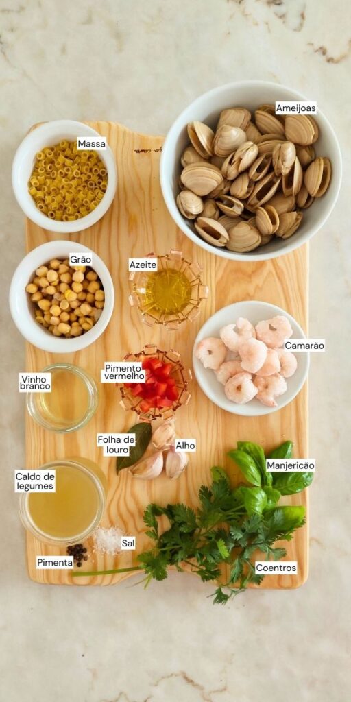 Ingredientes para almoço rápido e leve