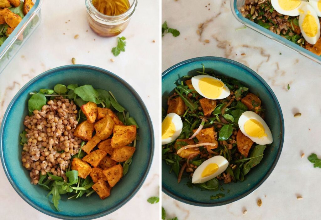 Receita Simples e Saudável Salada de Lentilhas e Batata-doce