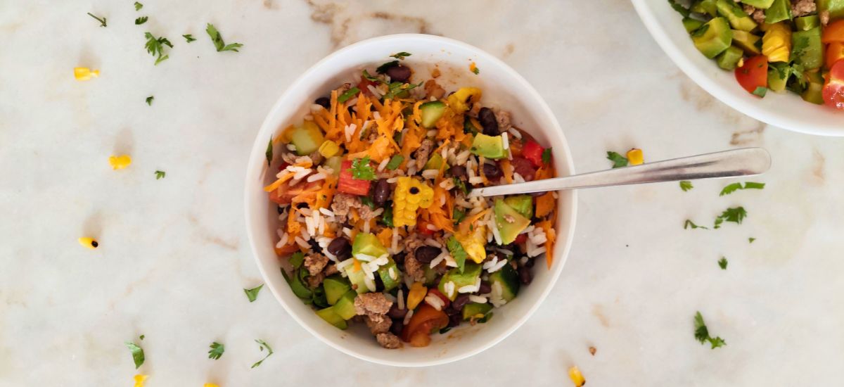 Salada de Carne Picada, Milho e Feijão-preto