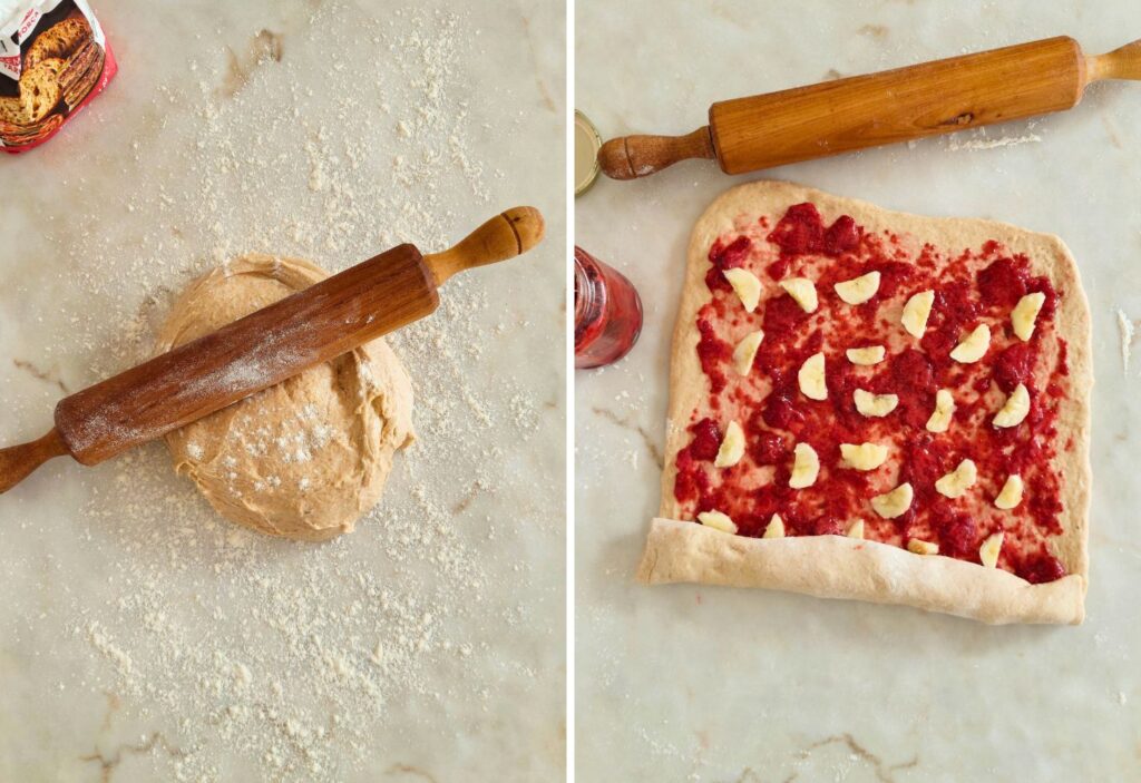 Como fazer Rolinhos de Morango e Banana sem Açúcar para o lanche