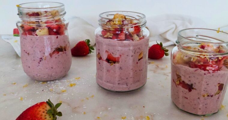 receita Overnight oats proteicas e saudáveis