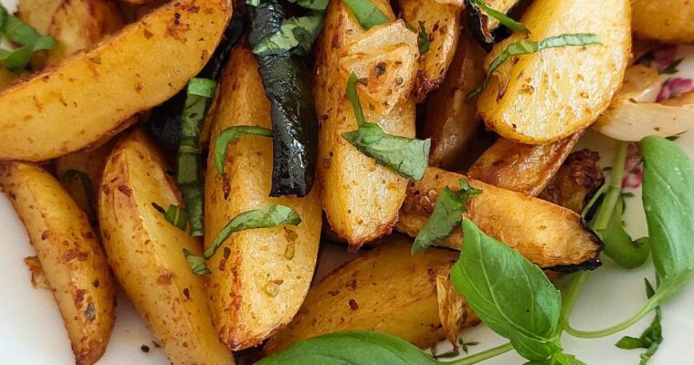 Batatas assadas simples para acompanhamento Na Airfryer