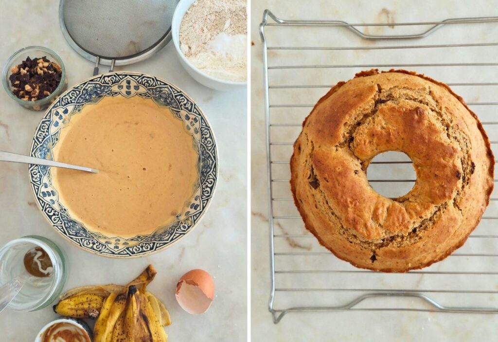 Aprende como fazer Bolo de Banana com Pepitas de Chocolate com Amêndoas