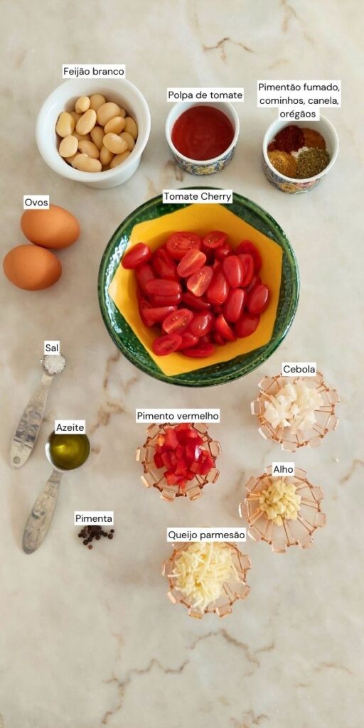 Ingredientes para almoço, jantar ou refeição leve