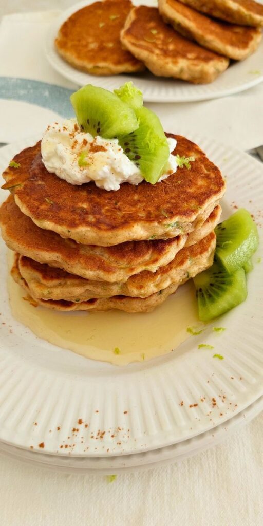 panquecas fofas de courgette mel e limão saudáveis