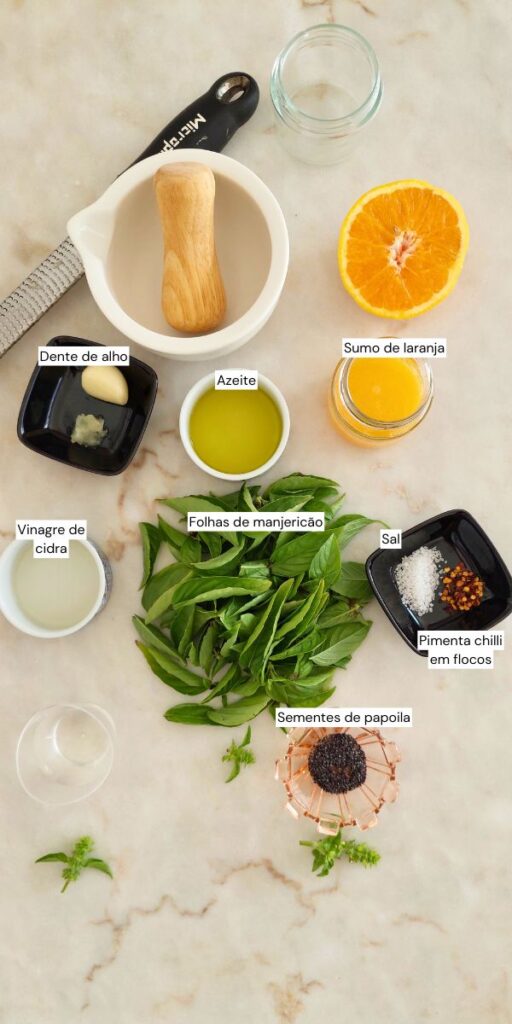 Ingredientes para temperar saladas