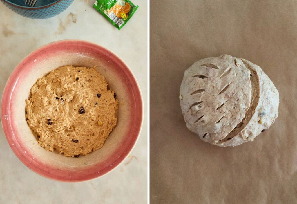 Aprende como fazer Pão de diospiro com passas e nozes Sem amassar