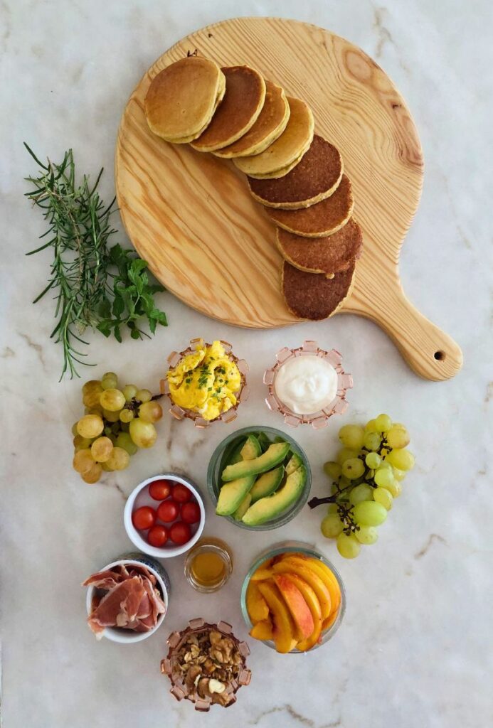 Ingredientes para Tábua de panquecas para brunch