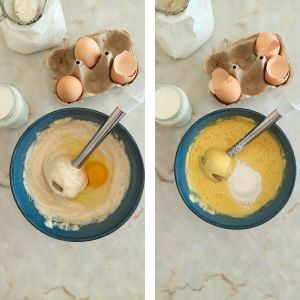 Juntar os ovos ao queijo creme e açúcar