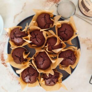 Receita simples de Muffins de chocolate e manteiga de amendoim