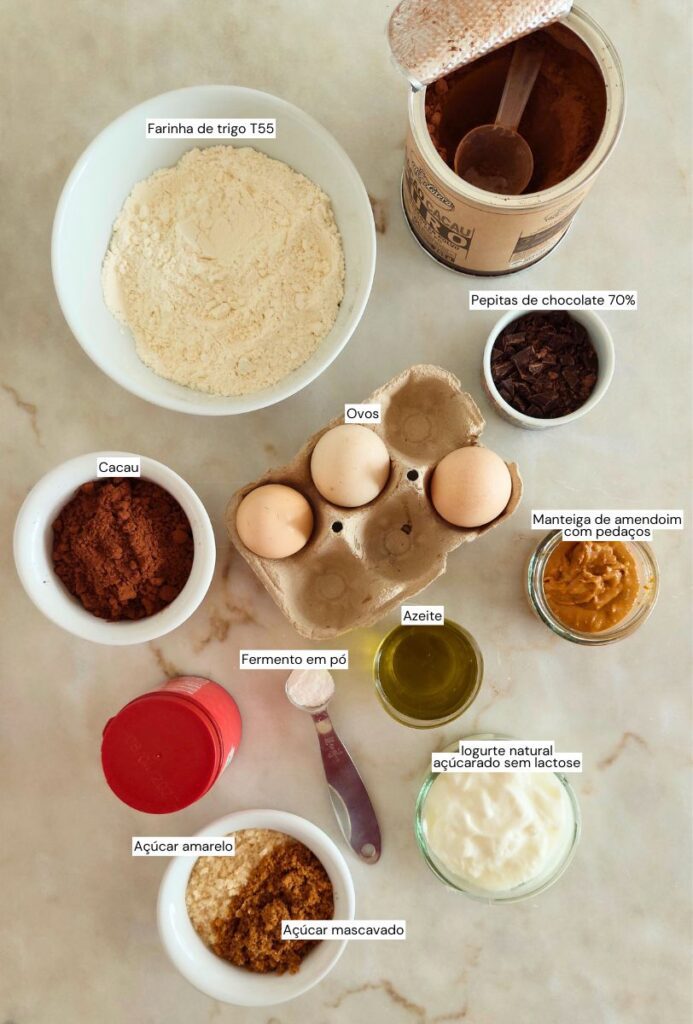 ingredientes para queques simples e fáceis