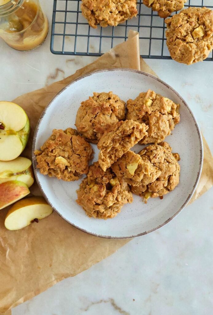 Receita fácil Bolachas de aveia manteiga de amendoim e maçã