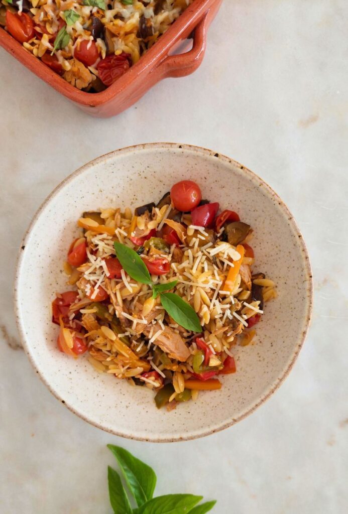 Receita fácil Massa com atum tomate e beringela no forno