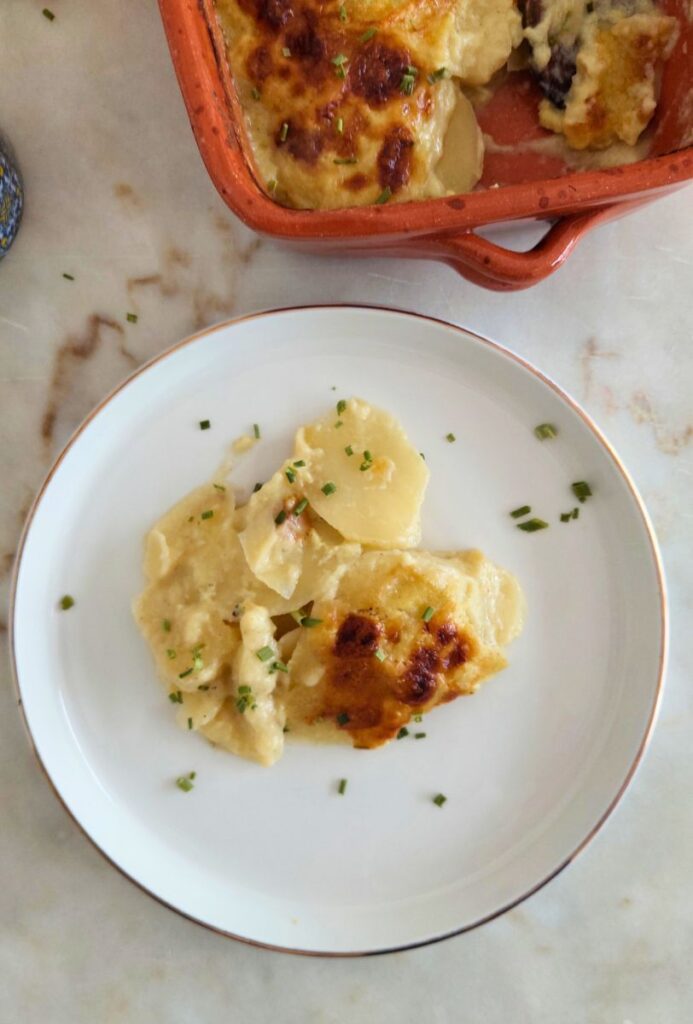 Batata Gratinada com Queijo Cottage receita simples