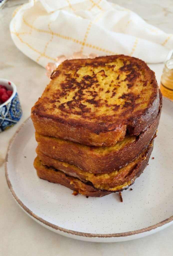 French Toast de Pão de Abóbora receita fácil