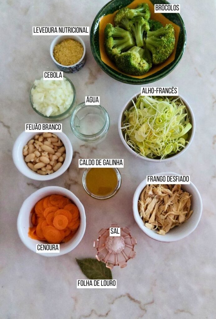 Ingredientes para almoço ou jantar fácil, rápido e leve