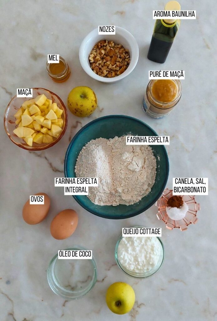 Ingredientes para bread perfeito para lanche e pequeno-almoço