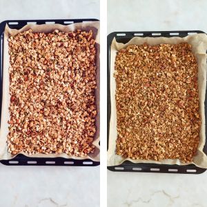 levar a granola ao forno por 15 minutos