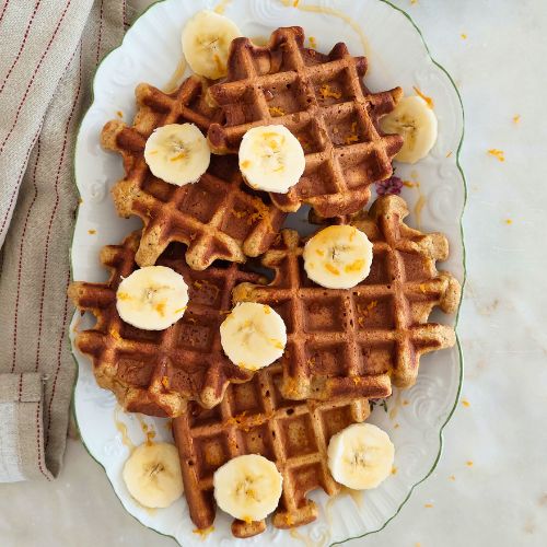 Waffles de Banana e Aveia | sem açúcar - Cozinhar e Saborear
