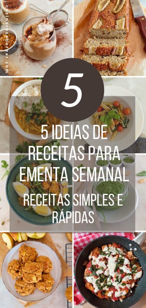 Dicas e estratégias para organizar Ementa Semanal Receitas Simples e fáceis