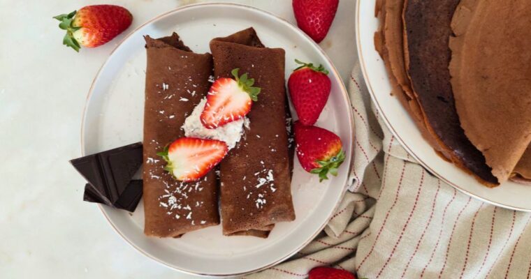 Crepes de Chocolate e Aveia