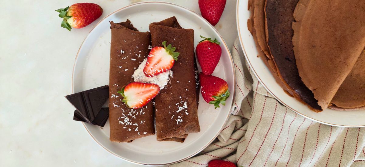 Crepes de Chocolate e Aveia