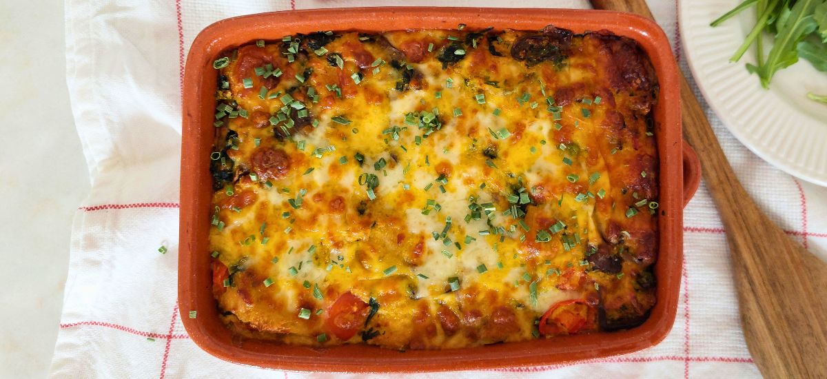 Frittata de pão com legumes na airfryer: Receita Saudável
