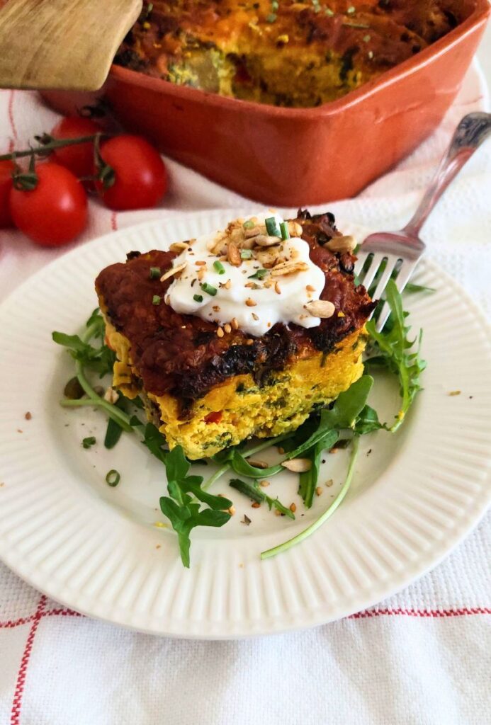 Receita Saudável Frittata de pão com legumes na airfryer