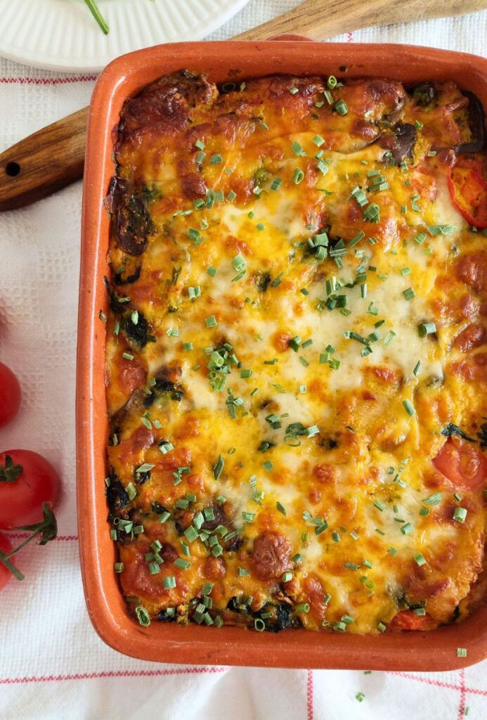 Receita Saudável e Perfeita para Aproveitar Sobras Frittata de pão com legumes na airfryer