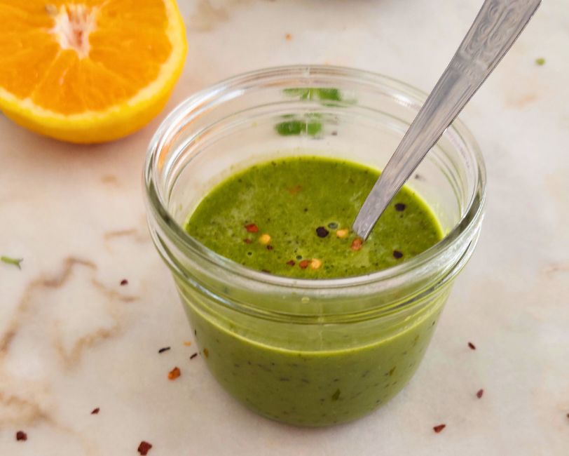 _receitas fáceis Molho vinagrete de laranja e manjericão caseiro