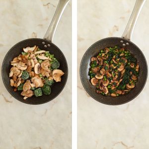salterar os legumes congelados na frigideira