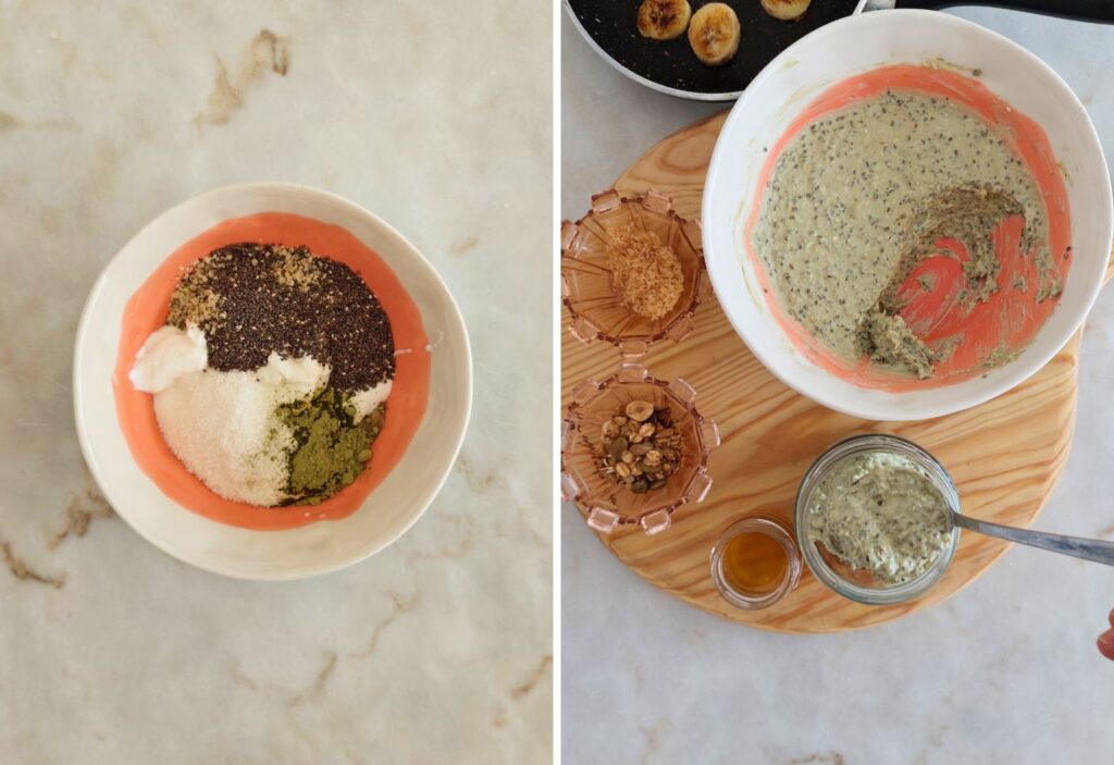 Aprende como fazer Pudim de chia matcha e coco