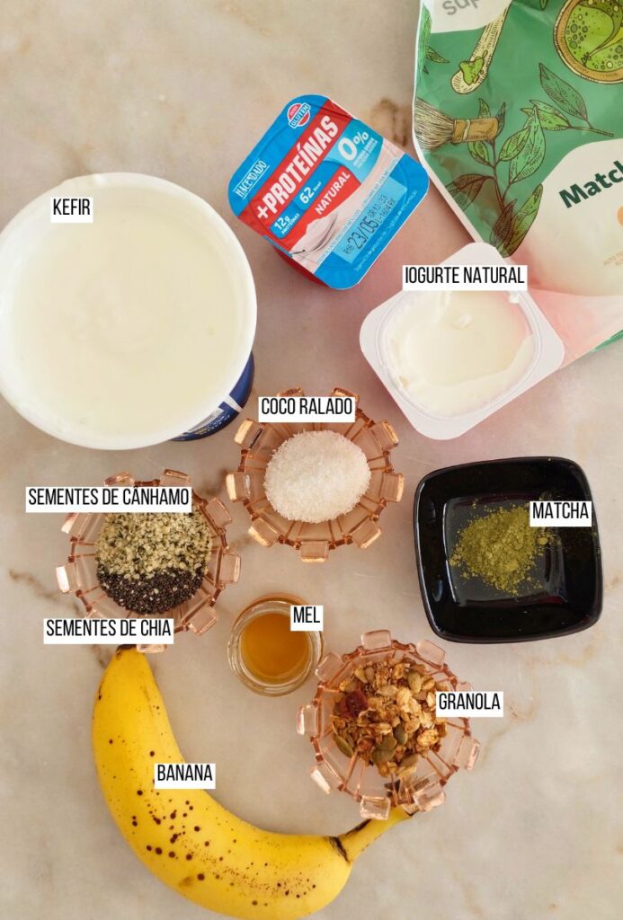 Ingredientes para pequeno-almoço fit Receita rápida em 10 minutos