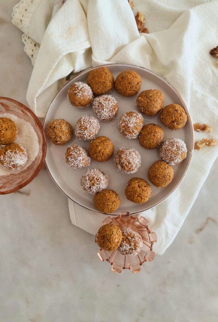 Receita de Bolas Saudáveis de Cenoura e Amendoim Energy bites