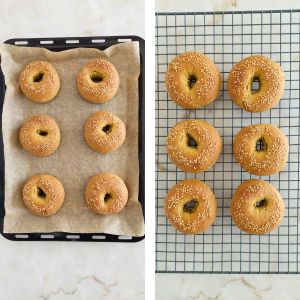 assar os bagel de abacate no forno